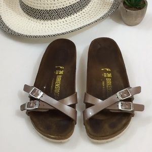 Patent Taupe Birkenstock Sandals Size 5 1/2-6